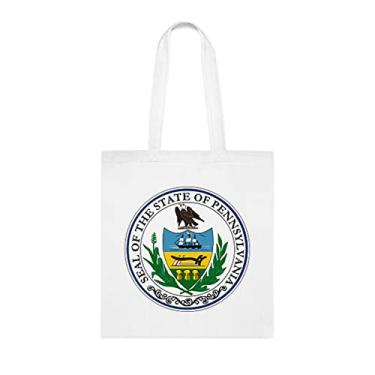 Imagem de Sacola da Pensilvânia, presente para amantes da Pensilvânia, presente da Pensilvânia, bolsa de ombro da Pensilvânia, sacos reutilizáveis da Pensilvânia, ideia de de Natal, Branco