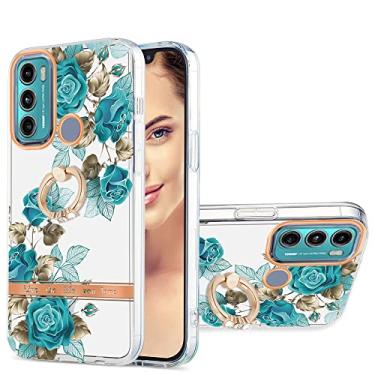 Imagem de For Motorola Moto G60 / G40 Fusion Ring IMD Flowers TPU Phone Case