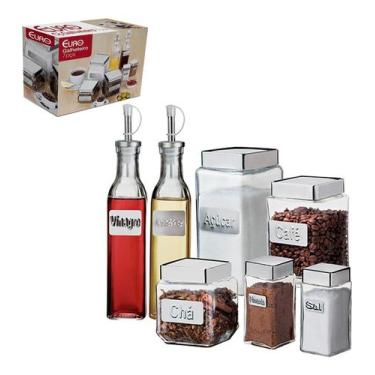 Imagem de Kit Galheteiro Para Organização Da Cozinha Label 7 Pçs Euro Home