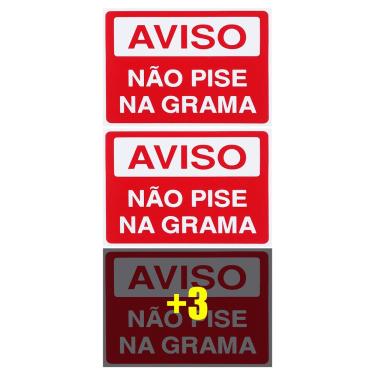 Imagem de Combo 6 Placas De Sinalização Aviso Não Pise Na Grama 20x15 Acesso - S-230 F9e