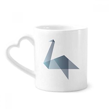 Imagem de Caneca origami abstrata pato forma geométrica café cerâmica copo de coração de vidro