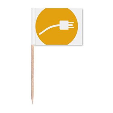 Imagem de Cabo plugue laranja cabo de carregamento padrão palito bandeiras marcadoras decoração de festa