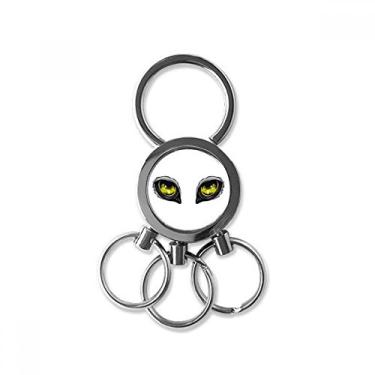 Imagem de Chaveiro de metal de aço inoxidável para decoração de olho de coruja de animal de desenho animado chaveiro de carro clipe para presente, Multicor