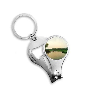 Imagem de Sunset Lake View Fotografia Alicate de unha Anel Chaveiro Abridor de Garrafas Cortador