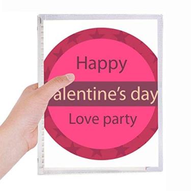 Imagem de Caderno rosa redondo feliz dia dos namorados amor diário de folhas soltas recarregáveis papelaria