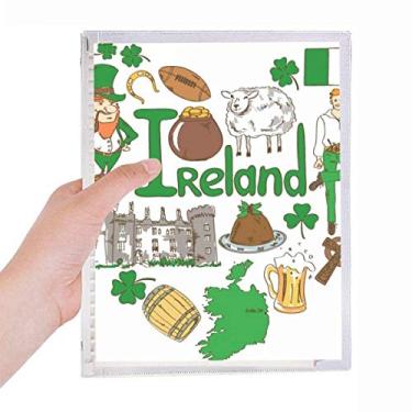Imagem de Caderno de papelaria recarregável com a bandeira nacional da Irlanda Love Heart Landscap