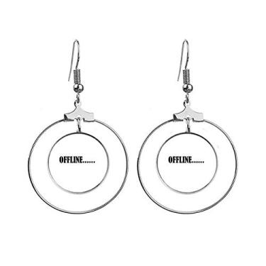 Imagem de Brincos off-line com personagens estilosos, pingente de argola e círculo, metal cerâmico, Cerâmica metálica, Na