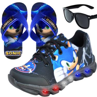 Imagem de Tenis Masculino Infantil Led Sonic Oculos + Chinelo Promoção