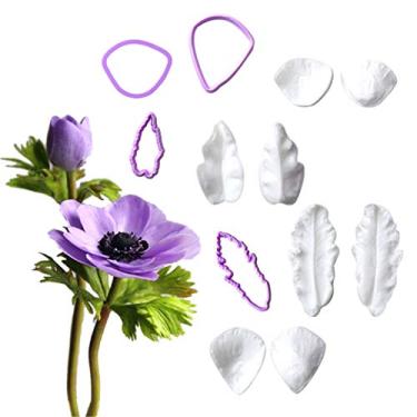 Imagem de Molde de silicone flores de papoula artificial pétala floral molde de veio para todos os fins para folhas de flores de goma para decoração de bolos, chocolate, artesanato de açúcar, decoração de bolo, argila