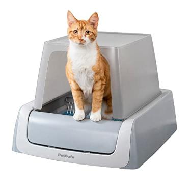 Imagem de Caixa de areia para gatos PetSafe ScoopFree Crystal Pro autolimpante, entrada frontal, inclui 1 bandeja de areia de cristal descartável