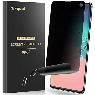 Imagem de Newspoint Película de privacidade para Galaxy S10, compatível com capas, suporte para desbloqueio na tela, película macia para Samsung Galaxy S10, fácil instalação, antiarranhões, adesivo completo,