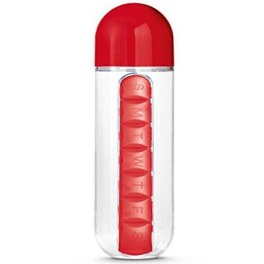 Imagem de Squeeze 600ml com Porta Comprimidos TopGet vermelho