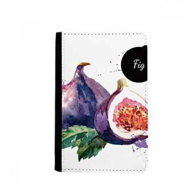 Imagem de Carteira carteira Notecase Burse Saborosa de Aquarela Saudável para Passaporte da Fig Fruit