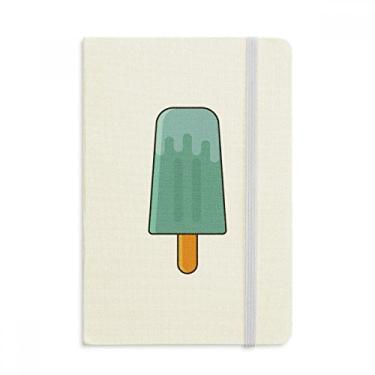 Imagem de Caderno de picolé verde azul com capa dura em tecido oficial diário clássico