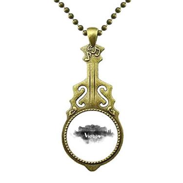 Imagem de DIYthinker Colar de cidade com tinta de marco da Áustria de Viena, joia antiga com pingente de música