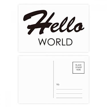 Imagem de Interface do programador Hello World, conjunto de cartões postais de aniversário, cartão de agradecimento