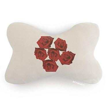 Imagem de DIYthinker Almofada de apoio de cabeça para decoração de pescoço com flores de rosas vermelhas para plantas