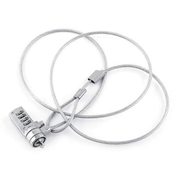 Imagem de Diydeg Combinação de laptop com trava de segurança, cabo de bloqueio de corrente para roubo, cabo de bloqueio de laptop, 4 dígitos para notebooks