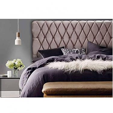 Imagem de Cabeceira Casal Estofada Nala Cia do Estofado Bege