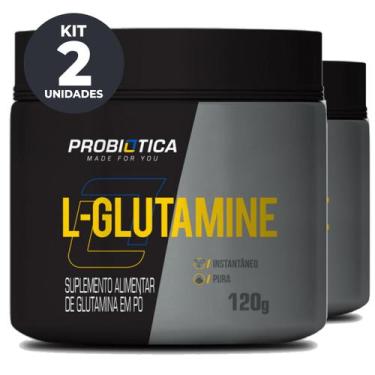 Imagem de Glutamina Pura 120G Probiotica Kit 2 Potes - Probiótica