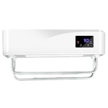 Imagem de Toalheiro Elétrico para Banheiro Trilhos de Secagem Aquecidos Inteligentes Termostático Automático Aquecedor de Toalhas Domésticos Sem Perfuração Radiador Com Temporizador,White,468 * 119 * 235mm