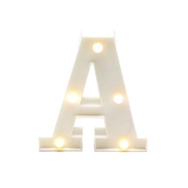 Imagem de O. Luminaria PEQUENA com led - Letras (A) - Plástico - 16 cm X 3 cm