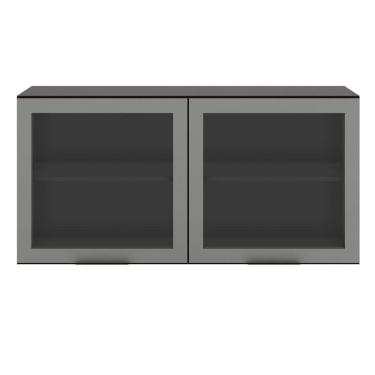 Imagem de Armário Aéreo Etna 120cm 2 portas Vidro Prateleira Interna Fixa Poliman Móveis