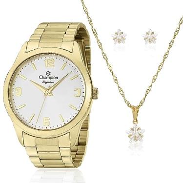Imagem de Kit Relógio Feminino Champion CN26153W com Semi Joia