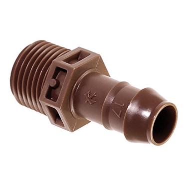 Imagem de Rain Bird Adaptador de PVC para irrigação por gotejamento BA-050MPS, ajuste universal para tubos de gotejamento de 1,6 cm, 1,2 cm, 1,7 cm, 1,7 cm, 1,7 cm, rosca macho de 1,2 cm (MPT) x farpa de 1,2 cm