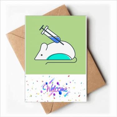 Imagem de mouse experiment sye needle cartões de boas-vindas de volta envelopes em branco