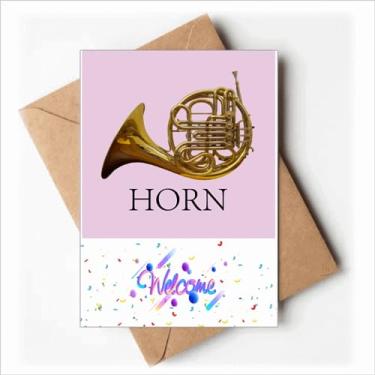 Imagem de Instrumentos Clássicos de Música Tocar Trompa Cartões de Boas-Vindas Envelopes em Branco