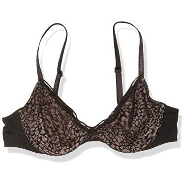 Imagem de Calvin Klein Sutiã feminino sedutor confortável leopardo sem forro, Preto, 34A