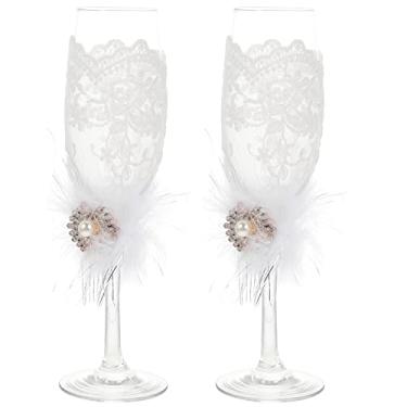 Imagem de Zerodeko 2 Unidades cálice de casamento porta uísque copos de brinde de casamento copos de vidro taças de vinho copo de uísque romântico recipiente de óculos de festa doméstico decorar