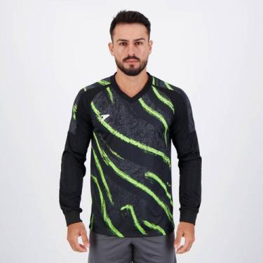 Imagem de Camisa Poker Goleiro Celeno N 1 Preta E Verde