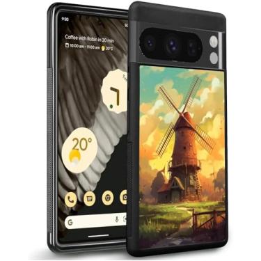 Imagem de Capa de telefone para Google Pixel 8 8 Pro 7 7 Pro 6 6a 6 Pro 5 5a 4 4a 4XL 3 3 XL 2 2 XL 4G/5G com design Flamingo-aa472 moldura preta de borracha fina à prova de choque/948 (Color : Dutch Windmill