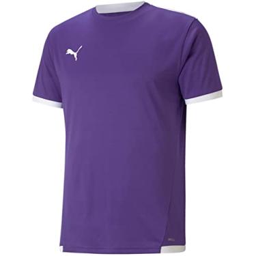 Imagem de Puma - Camiseta masculina Teamliga, cor prisma violeta/PUMA White, tamanho: grande