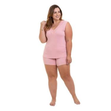 Imagem de Pijama Curto Regata Rose Liganete Sepie 1051-Pl Plus Size