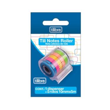Imagem de Tilibra - Adesivo Tili Notes Roller 5 Cores - 5 Rolos De 10mmx5m Cada