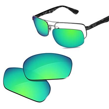 Imagem de Glintbay Lentes de óculos de sol de substituição 100% precisas para Ray-Ban RB3445 61 mm - Espelhado verde polarizado
