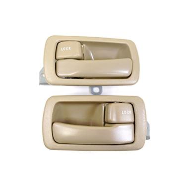 Imagem de PT Auto Warehouse TO-2532E-DS - Maçaneta interna interna da porta/guarnição, bege/caramelo - Par esquerdo/direito