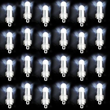 Imagem de Acmee Luzes de balão LED que não piscam para decoração de festa com lanterna de papel de balão (24, branco)