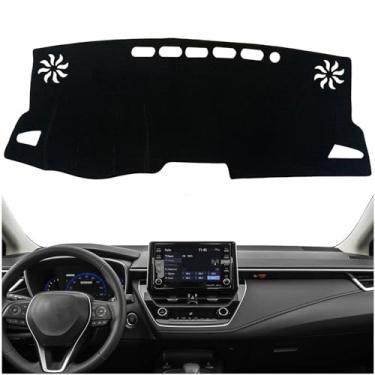 Imagem de KEEGTBOX Capa de painel para Corolla Sedan 2022 Custom Interior Console Center Dashboard Acessórios compatíveis com Toyota Corolla Sedan L LE SE XLE XSE 2019 2020 2021 2022 (aro preto)