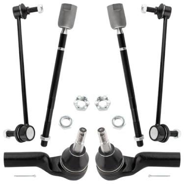 Imagem de YMAUGP Kit de 6 peças de terminais de direção externas dianteiras e barra oscilante frontal EV318 ES3307 K8734 K8735, terminais de barra estabilizadora para Lincoln Continental 1995 1996 1997 1998