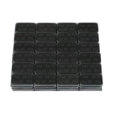 Imagem de KAFLLA Pesos pretos de 28 g para motocicletas, carros, caminhões, SUVs, perfil baixo, total de 2,041 g. Pesos de balacning de pneu com suporte adesivo