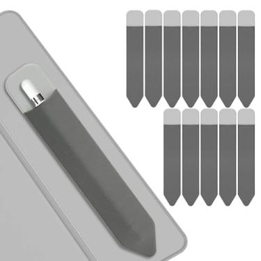 Imagem de Lousrnman Suporte para Apple Pencil, pacote com 12 capas para Apple Pencil 1ª 2ª geração, bolso elástico para caneta (12 peças cinza)