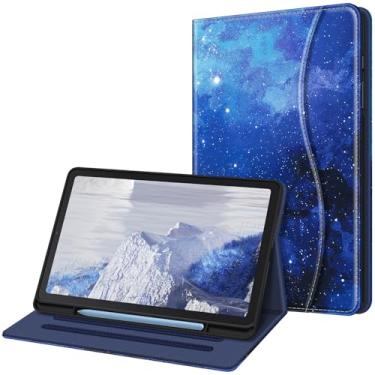 Imagem de Fintie Capa para Samsung Galaxy Tab S6 Lite 10,4 polegadas 2024/2022/2020 com suporte para caneta S, capa traseira de TPU macio de visualização em vários ângulos com bolso despertar/hibernar