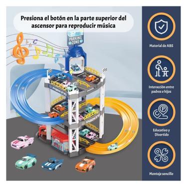 Imagem de Toy Car Tracks Elevator Race Music Kids com 2 carros de brinquedo