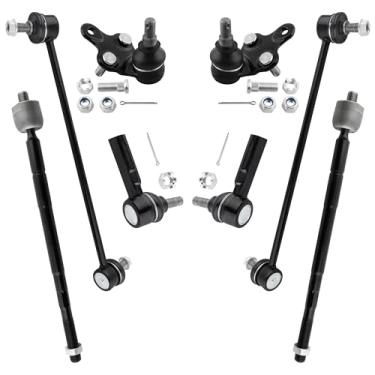 Imagem de YMAUGP Kit de suspensão de 8 peças, 2 juntas esféricas dianteiras inferiores, 4 extremidades externas e internas, 2 estabilizadores, barra estabilizadora, extremidade da barra de estabilização, encaixe 1997-2003 para Lexus ES300 para Toyota Avalon Camry Solara K9499 K90311 EV301 ES3306