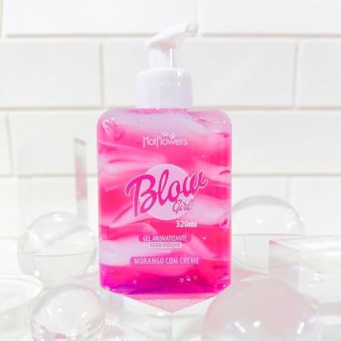 Imagem de HotFlowers Gel Aromatizante Beijável para Região Pélvica e Virilha Morango com Creme 320ml