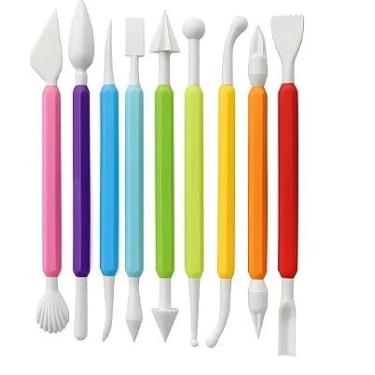 Imagem de Kit 8 Estecas Esculpir Modelar Biscuit Massas Artesanato